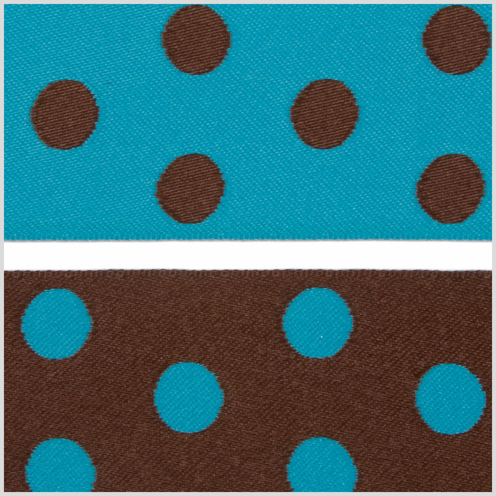 Brown/Dark Blue French Jacquard Ribbon