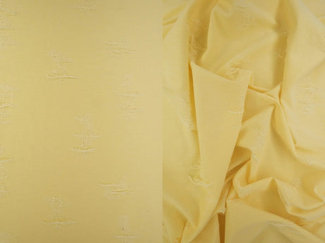 Double Knit Distressed Jacquard Solid Fabric 1 Yard Soft Stretch Textured 63/65" Wide