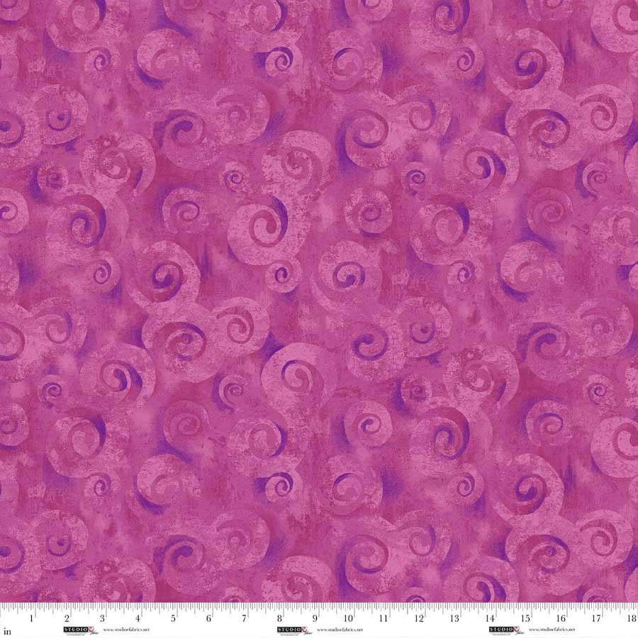 Cotton Wideback Fabric Spiral Storm Orchid 118"