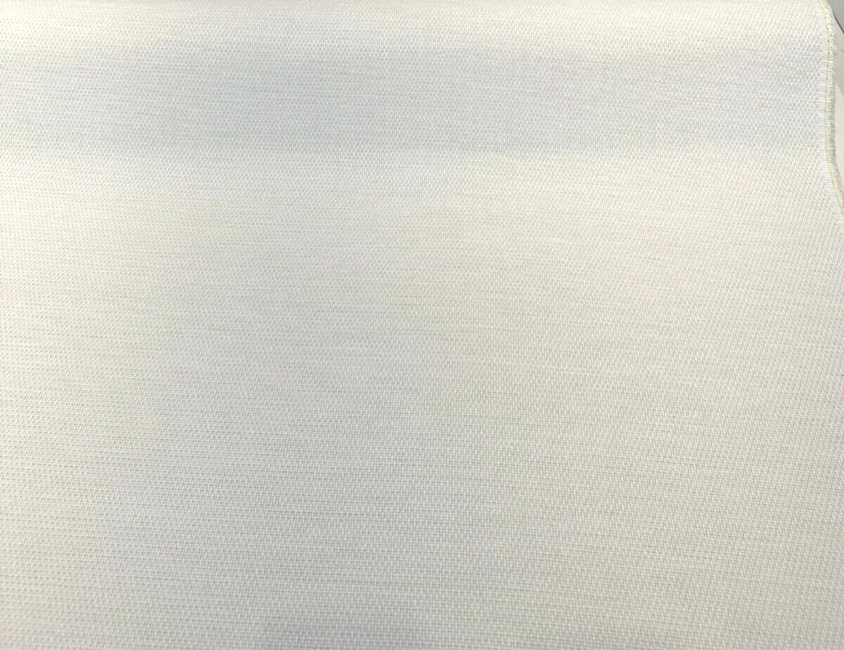 Sunbrella Tailored Snow Ivory Chenille Fabric - Ivory Basketweave Texture, 54" Width (1 Yard)