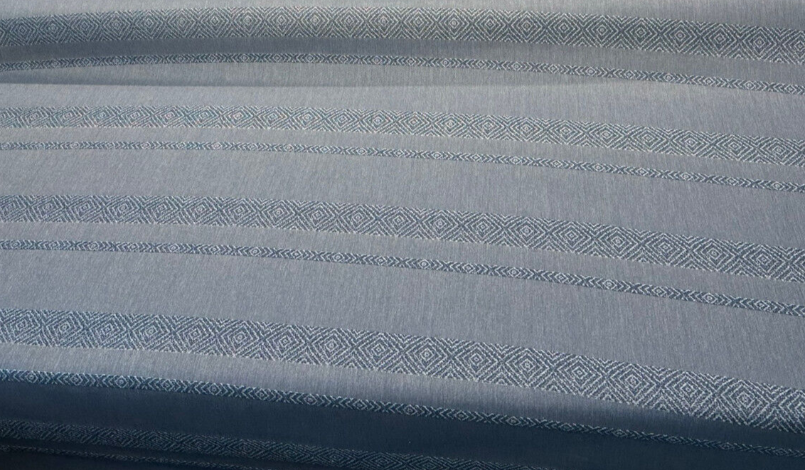 Sunbrella Sash Acrylic Fabric - Denim Blue Woven Geometric Pattern, 54" Width (1 Yard)
