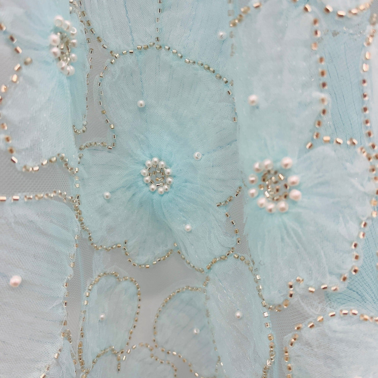 Beaded 3D Floral Lace Fabric 52" Wide