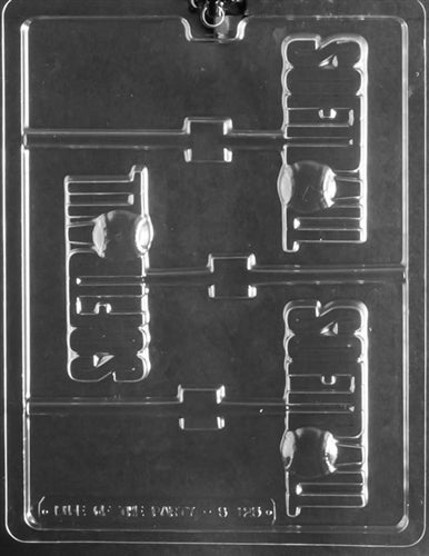 Softball Word with Ball Lolly Chocolate Mold - LPS125