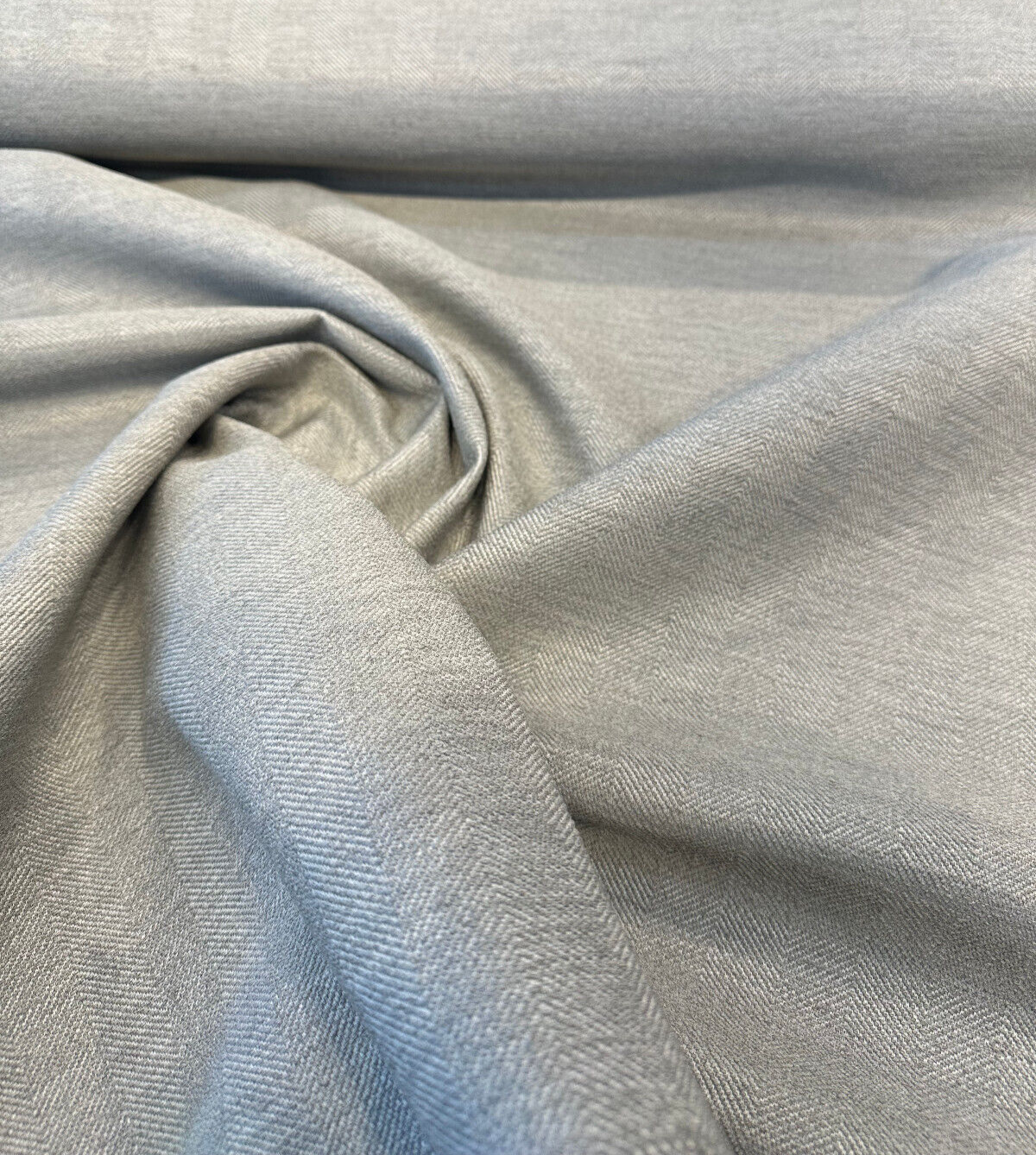 Sunbelievable Performance Herringbone Flip Flop Light Gray Oyster Solution Dyed Acrylic Polyester Fabric - Light Gray Oyster Herringbone, 59" Width (1 Yard)