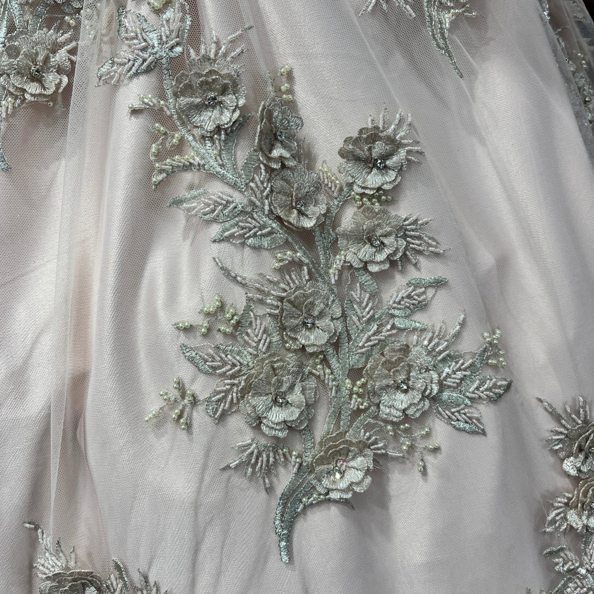 Beaded 3D Floral Lace