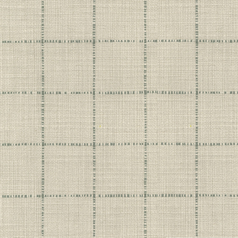 Highlander Window Pewter Gray Cotton Fabric - Pewter Gray Windowpane Plaid, 54" Width (By The Yard)