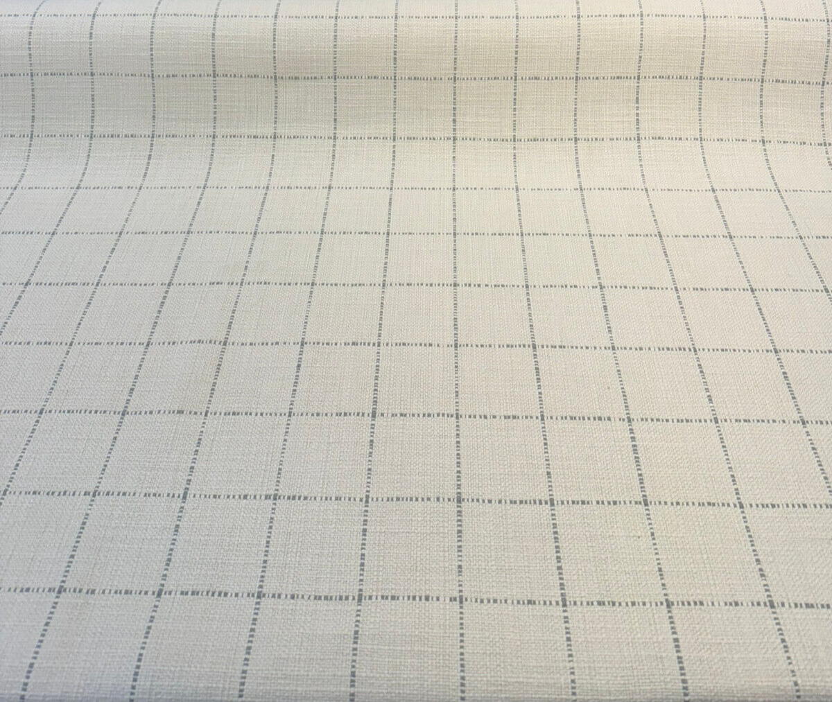 Highlander Window Pewter Gray Cotton Fabric - Pewter Gray Windowpane Plaid, 54" Width (By The Yard)