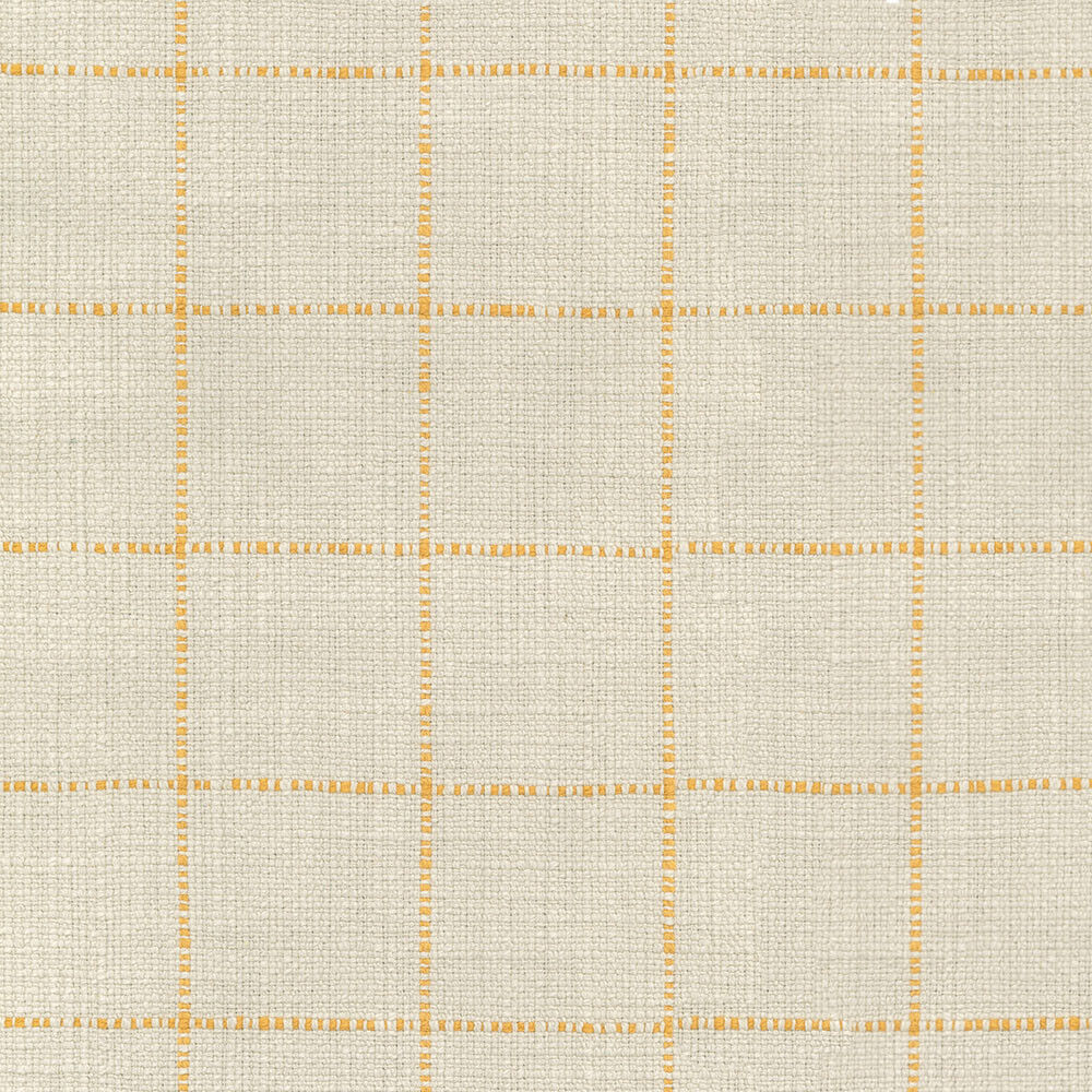 Highlander Window Golden Rod Cotton Upholstery Fabric - Golden Rod Windowpane Plaid, 54" Width (1 Yard)