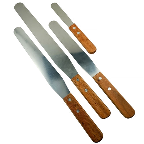 8" Straight Wooden Handle Spatula