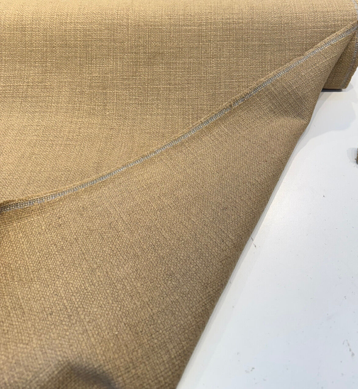 Protege Pecan Linen Cotton Slub Upholstery Linen Cotton Fabric - Pecan Brown Slub Texture, 54" Width (1 Yard)