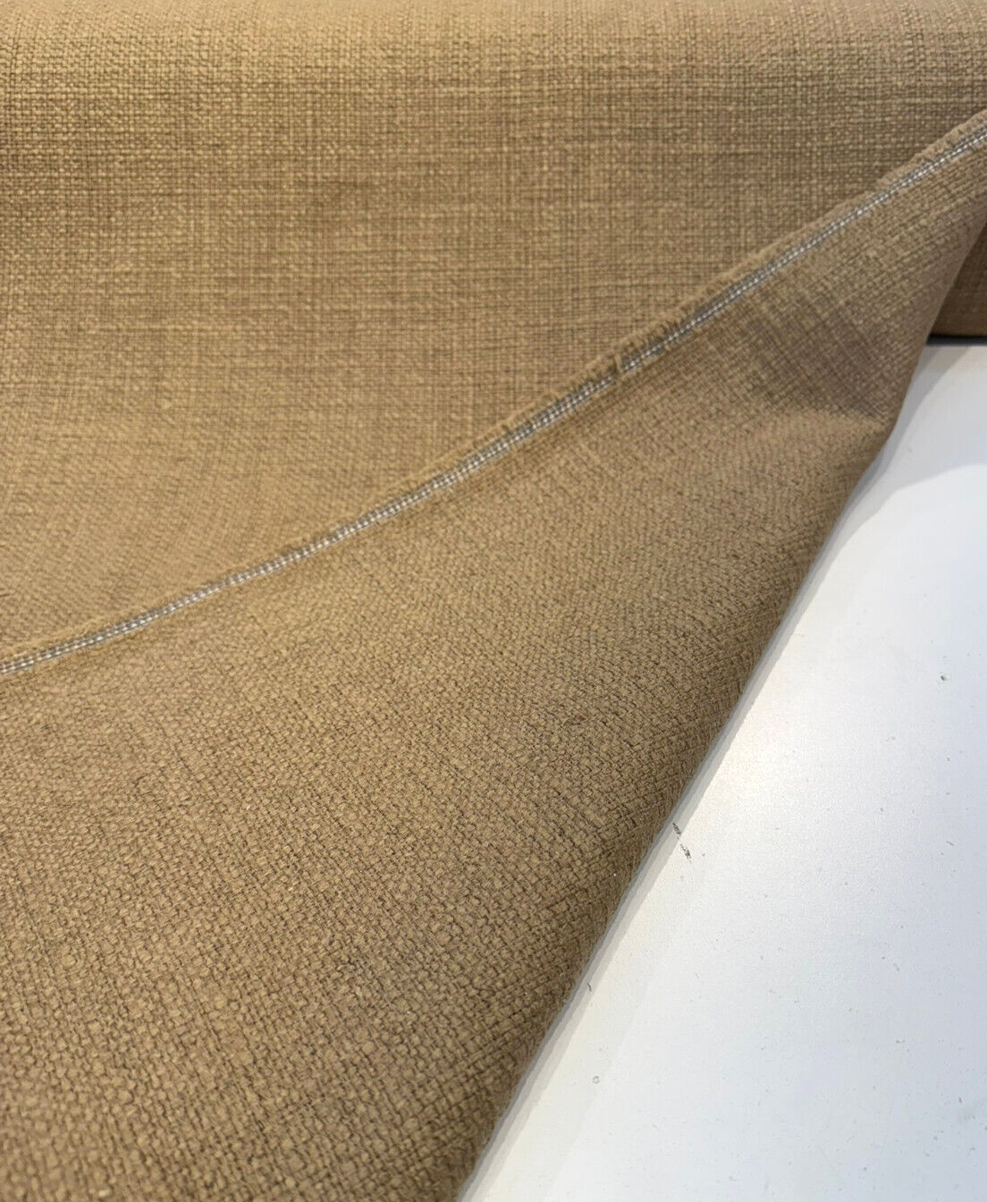 Protege Pecan Linen Cotton Slub Upholstery Linen Cotton Fabric - Pecan Brown Slub Texture, 54" Width (1 Yard)