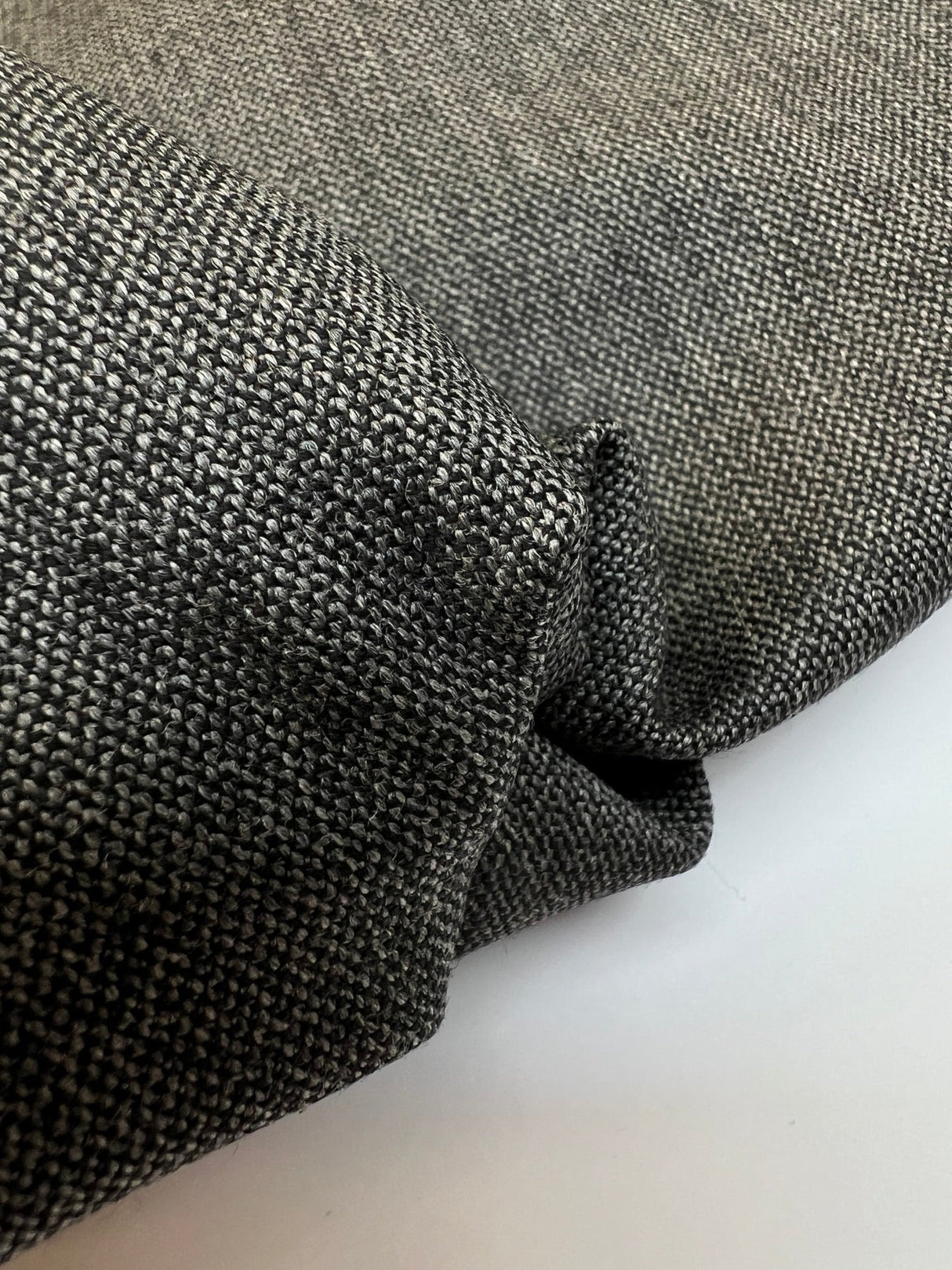 Wool Suit Fabric Melange Gray Black