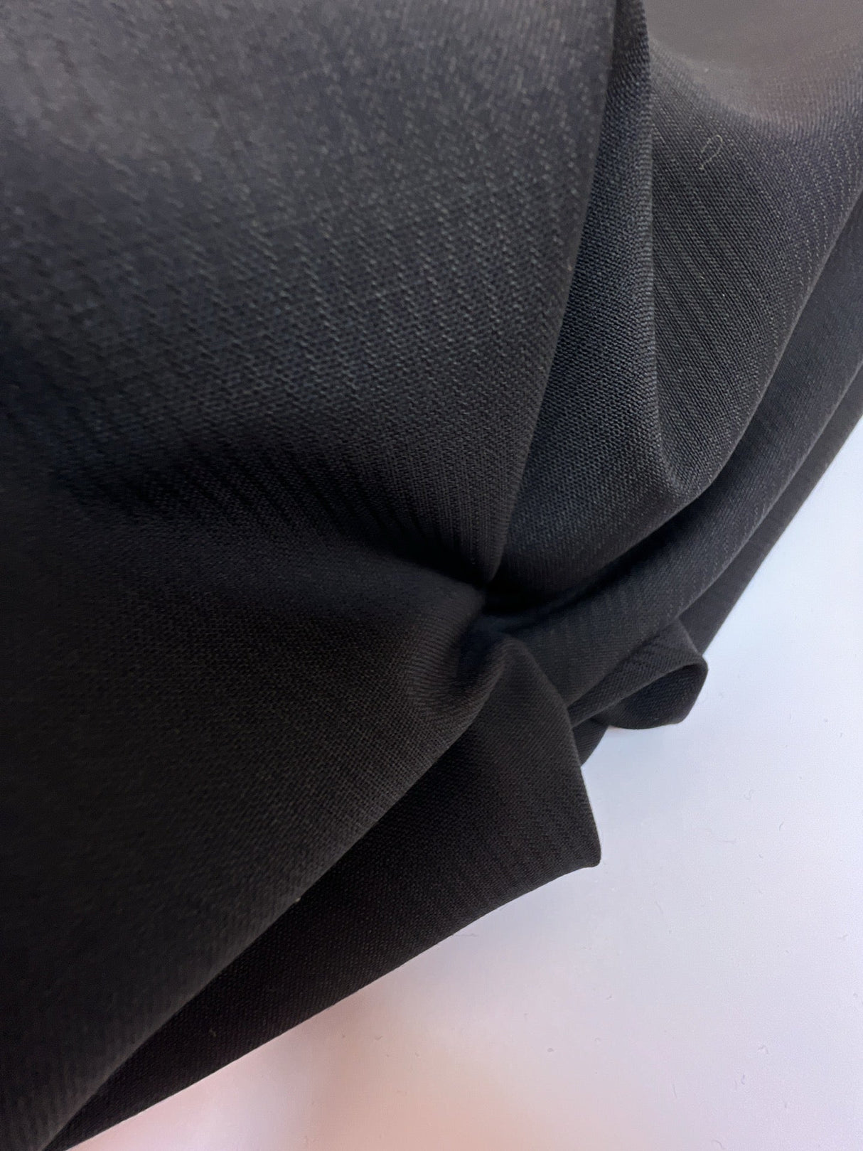 Italian Black Wool Striped Fabric