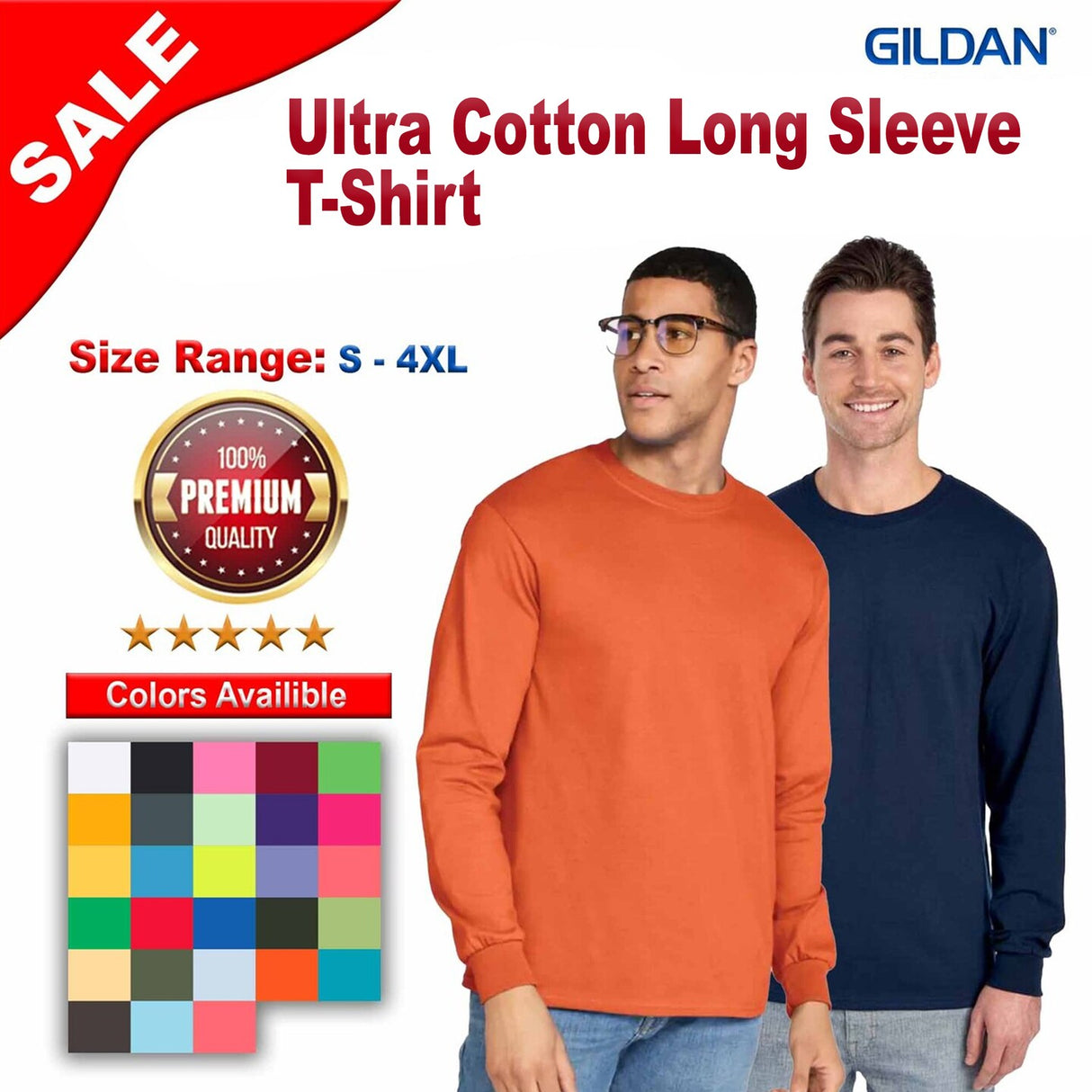 Gildan® Ultra Cotton Long Sleeve Crew-Neck T-Shirt
