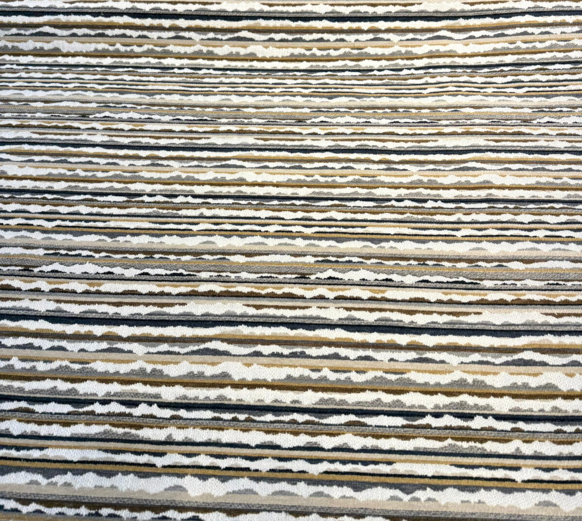 Space Walk Earth Chenille Upholstery Fabric - Earth Tone Abstract Stripes, 56" Width (1 Yard)