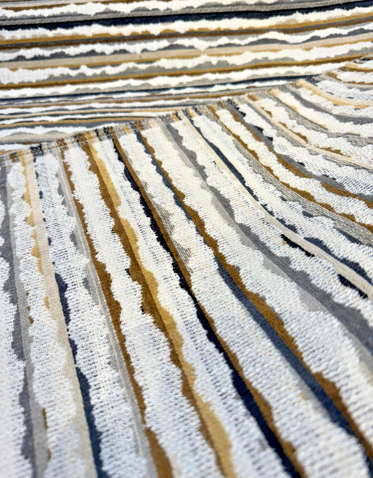 Space Walk Earth Chenille Upholstery Fabric - Earth Tone Abstract Stripes, 56" Width (1 Yard)