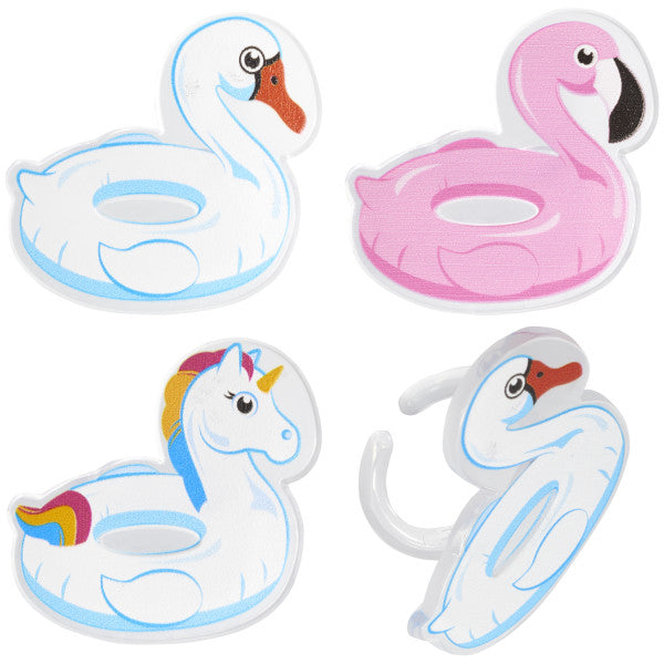 Pool Floaties Summertime Cupcake Toppers Cupcake Cake Decorating Rings 12 set