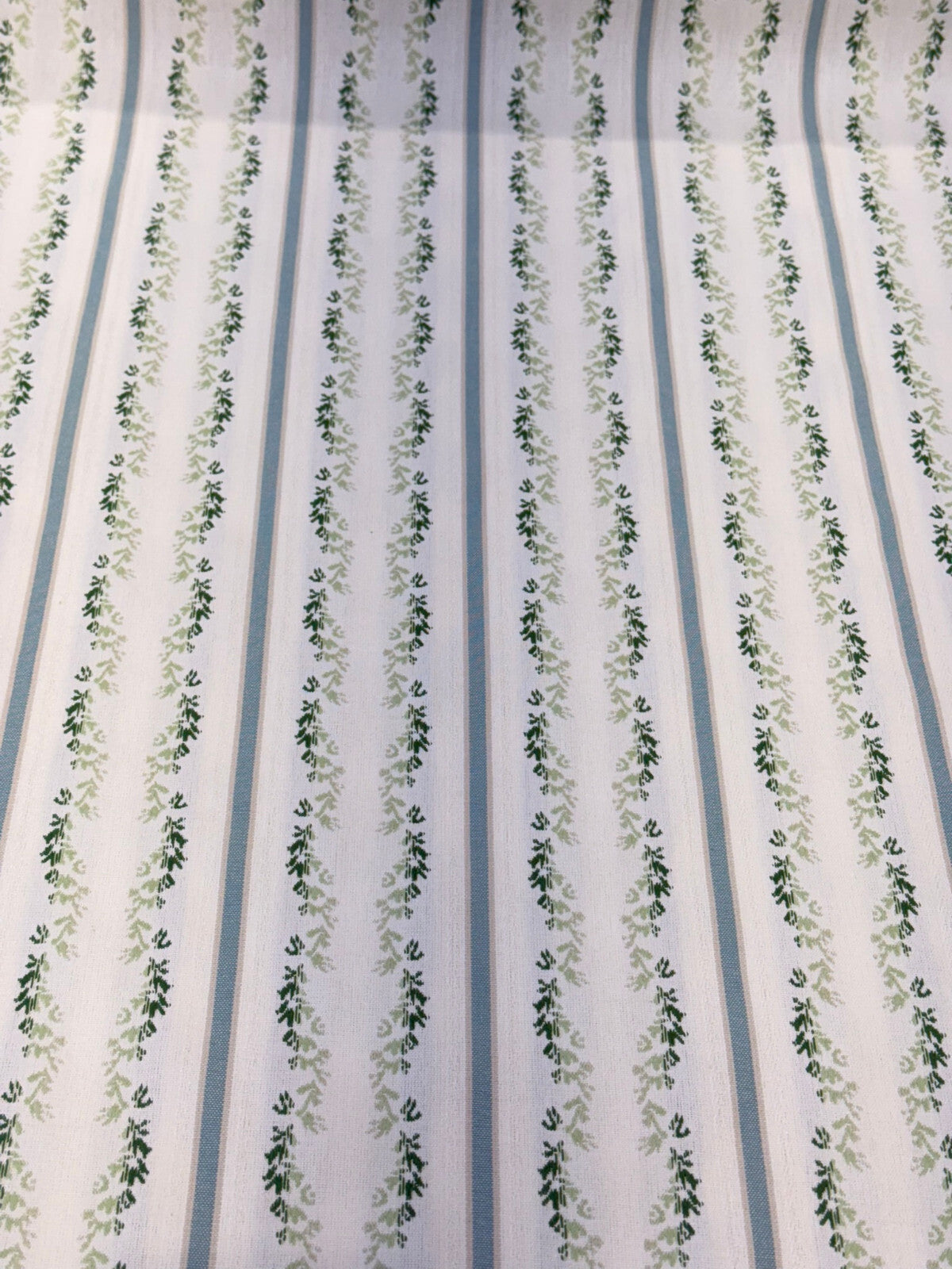 Waverly Regency Stripe Green Clover Vine Cotton Fabric - Green Vine Vertical Stripe, 57" Width (1 Yard)
