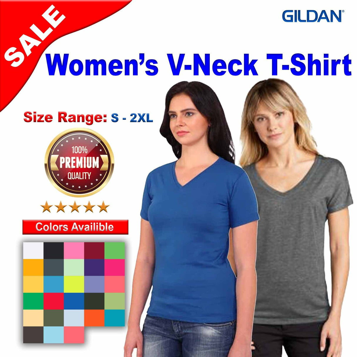 Gildan® Softstyle Women’s V-Neck T-Shirt