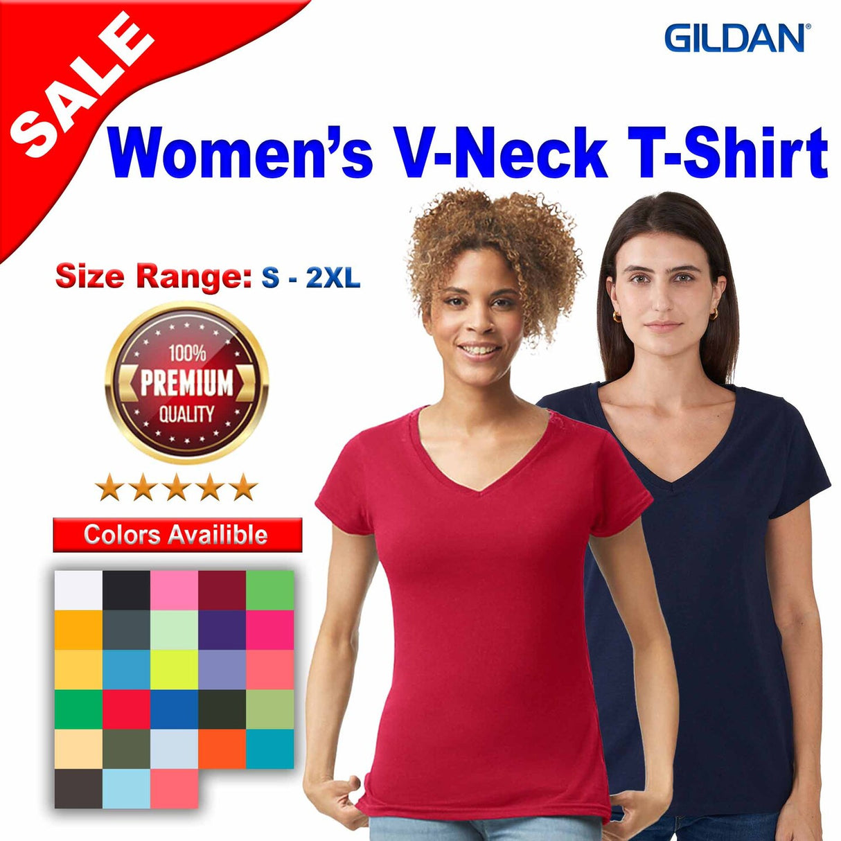 Gildan® Softstyle Women’s V-Neck T-Shirt
