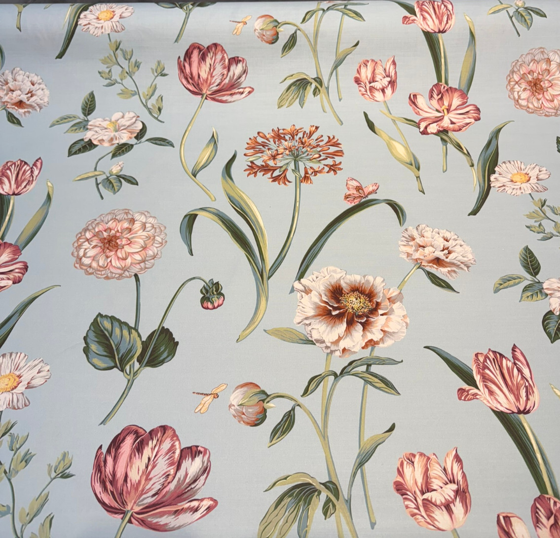 Escape To Eden Cotton Fabric - Seaside Teal Floral, 54" Width (1 Yard)