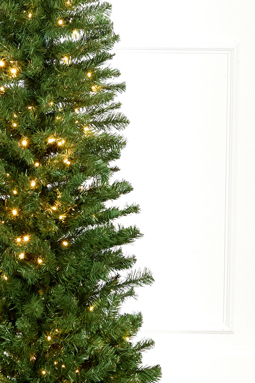 7.5' Christmas Pencil Pine Tree with 300 Color-Changing LED Lights