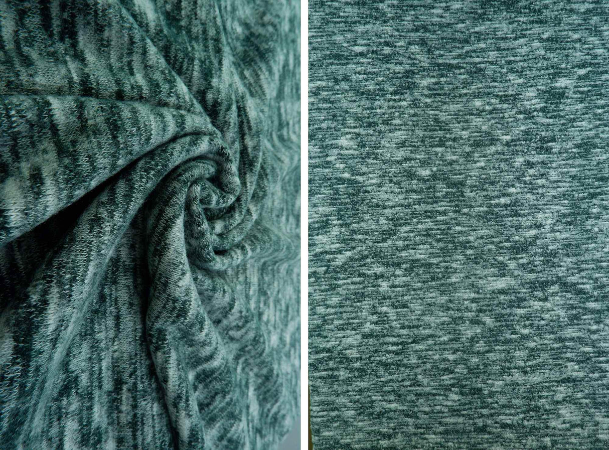 Sweater Melange Brushed Solid Fabric 1 Yard Soft Stretch Cozy Knit 58/60" Wide