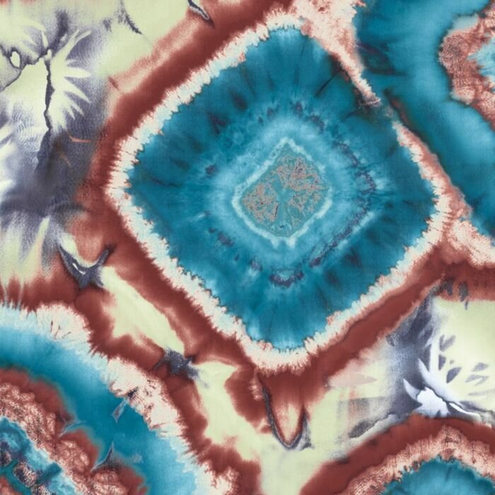 Printed Spandex Tie Dye Palm Fabric