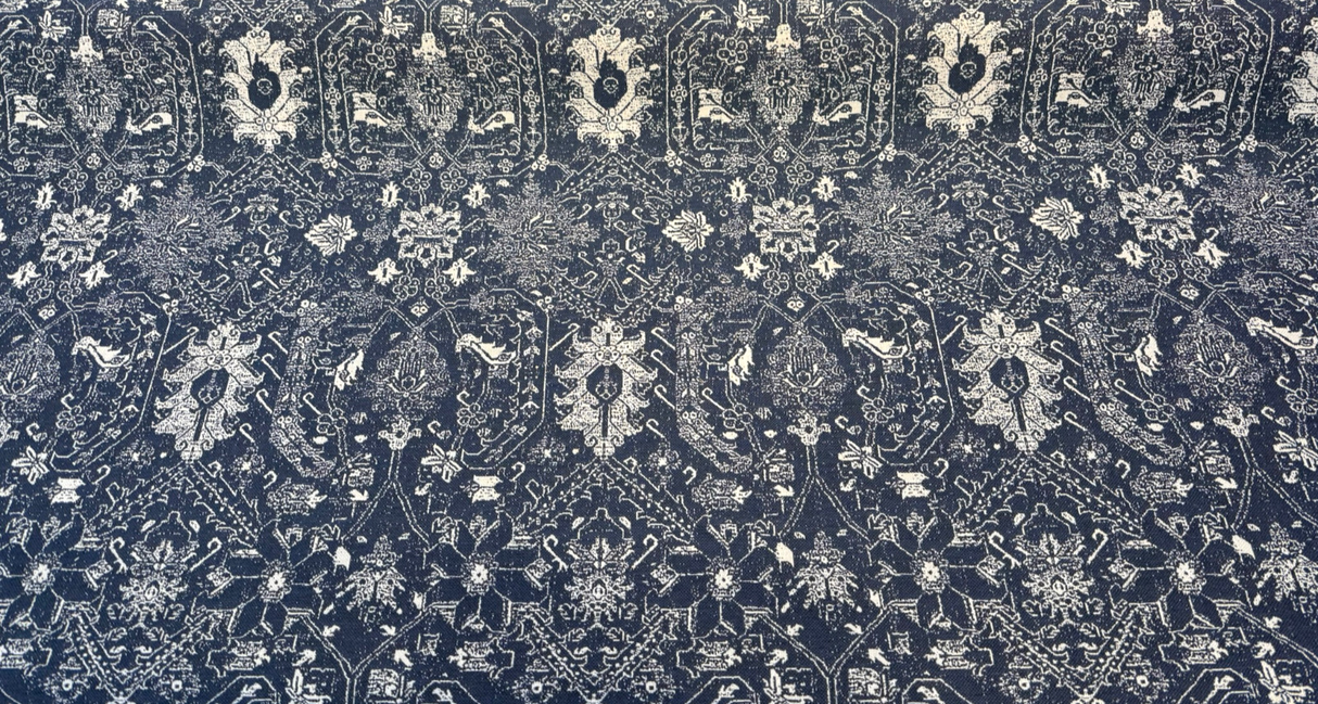 Sunbrella Attribute Acrylic Fabric - Indigo Blue Damask, 54" Width (1 Yard)