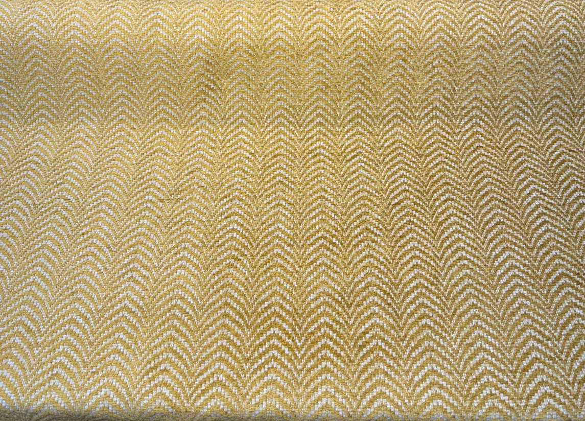 Avola Gold Belgian Chenille Fabric - Gold Chevron Wave, 56" Width (1 Yard)