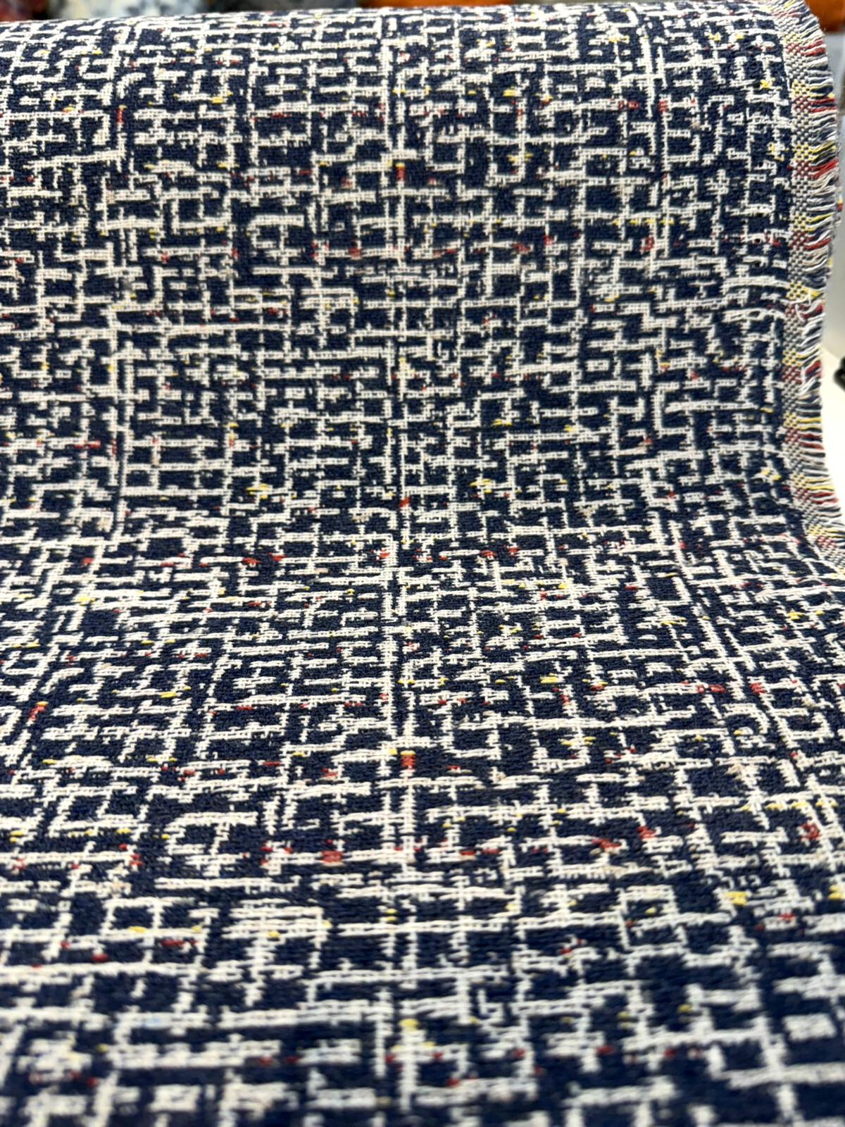 Sunbrella Highlander Midnight Blue Acrylic Fabric - Midnight Blue Tweed, 54" Width (1 Yard)