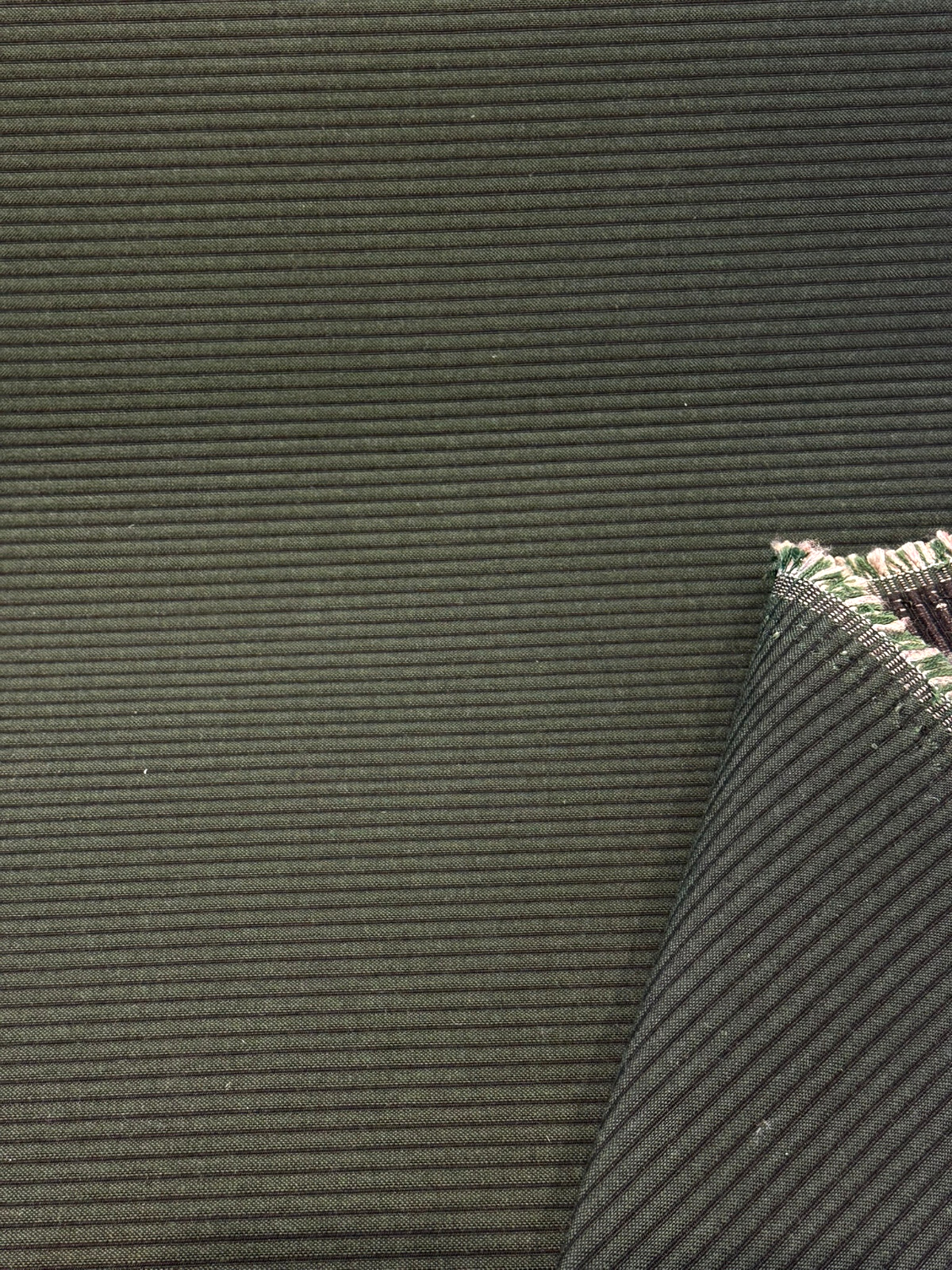 Sunbrella Ottoman Ridge Sunbrella Acrylic Fabric - Pine Green Horizontal Ribbed, 54" Width (1 Yard)