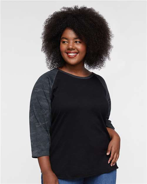 মহিলাদের বেসবল ফাইন জার্সি থ্রি-কোয়ার্টার স্লিভ টি-শার্ট