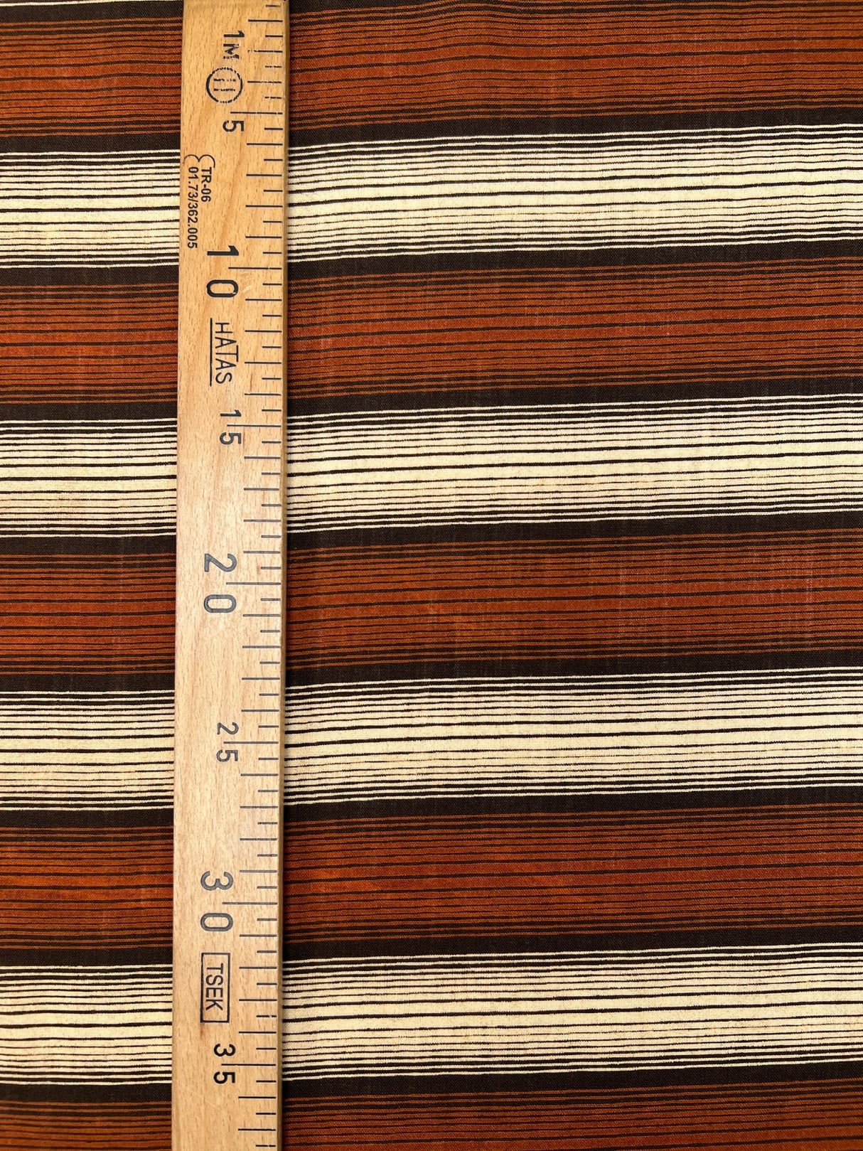 Wool Striped Fabric Brown Beige