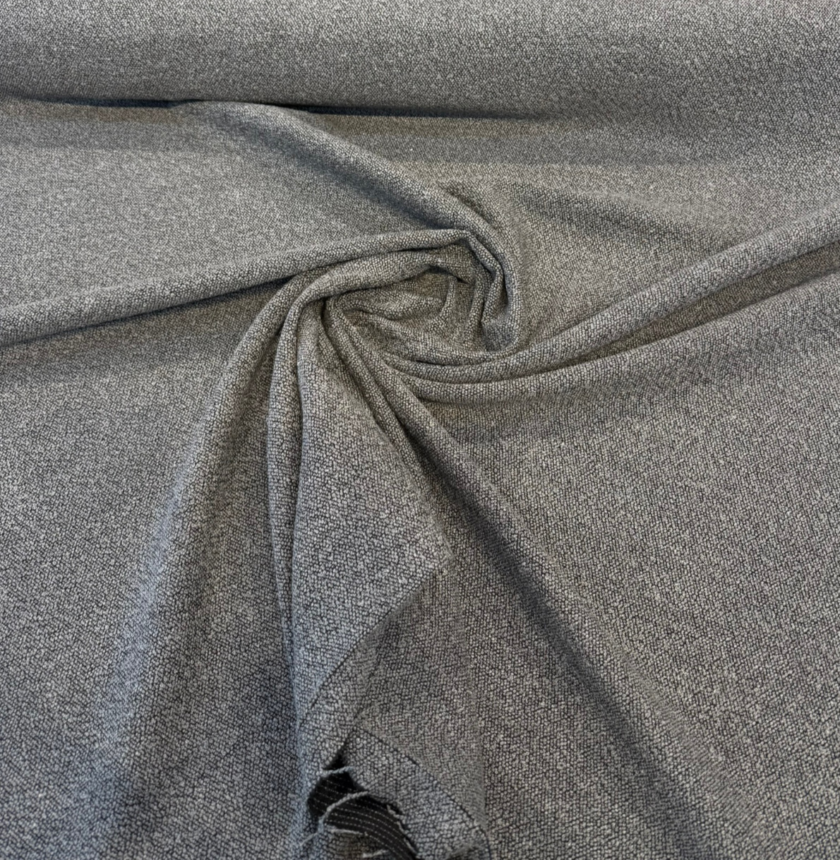 Sunbrella Outdoor Boucle Twist II Acrylic Fabric - Smoke Black Gray Boucle Texture, 54" Width (By The Yard)