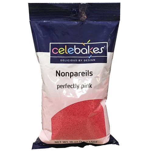 Pink Nonpareils - 16 Ounce Bag