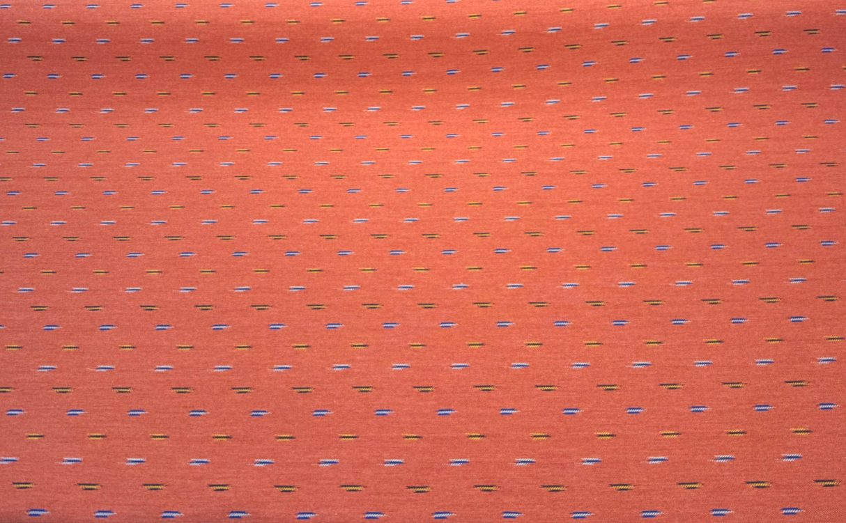 Sunbrella Bahasa Mesa Acrylic Fabric - Burnt Rust Multicolor Dash Pattern, 54" Width (1 Yard)