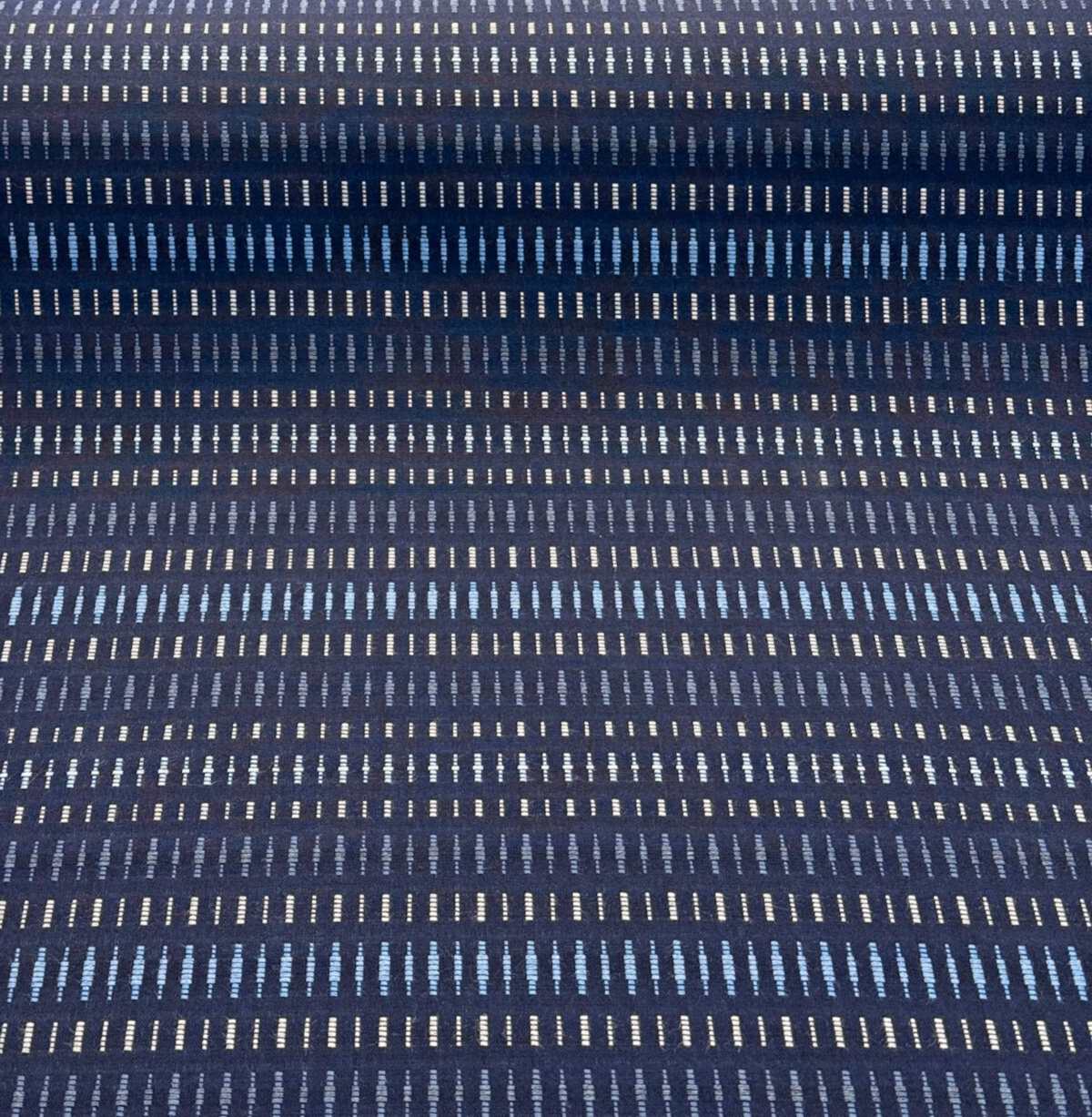 Sunbrella Esti Indigo Blue Acrylic Fabric - Vertical Stripe, Indigo Blue/Navy/Light Blue, 54" Width (1 Yard)