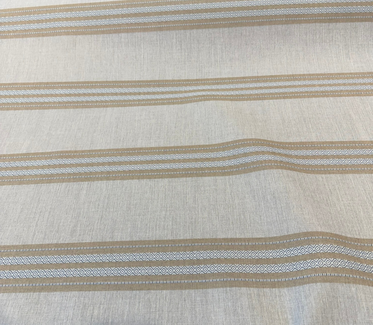 Sunbrella Ethos Dune Acrylic Fabric - Beige/Cream Stripe, 54" Width (1 Yard)