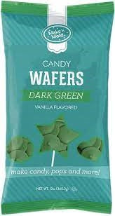 গাঢ় সবুজ মেক'এন মোল্ড ক্যান্ডি ওয়েফার - ১২ আউন্স ব্যাগ
