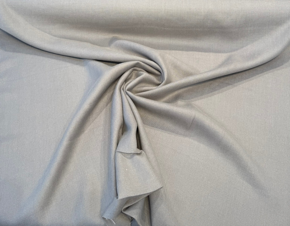 Libeco Belgian Tailored Linen Sanfor Airo Gray Smoke Linen Fabric - Smoke Gray, 54-56" Width (By The Yard)