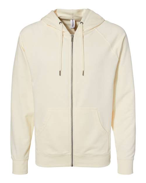 Independent Trading Co. Unisex Icon Lightweight Loopback Terry Full-Zip Hooded Sweatshirt