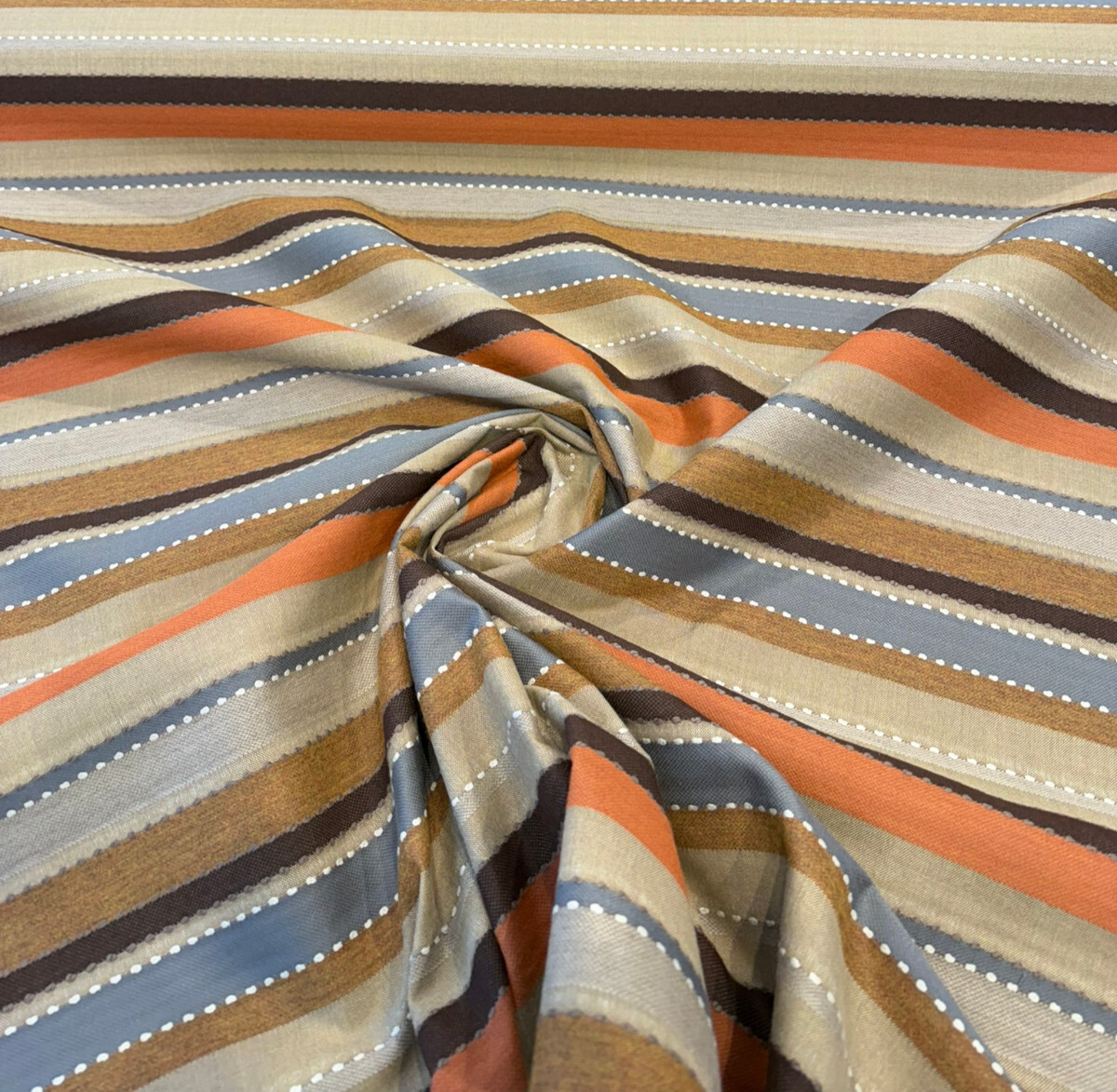 Sunbrella Corral Stripe Adobe Solution Dyed Acrylic Fabric - Adobe Stripe, 54" Width (1 Yard)