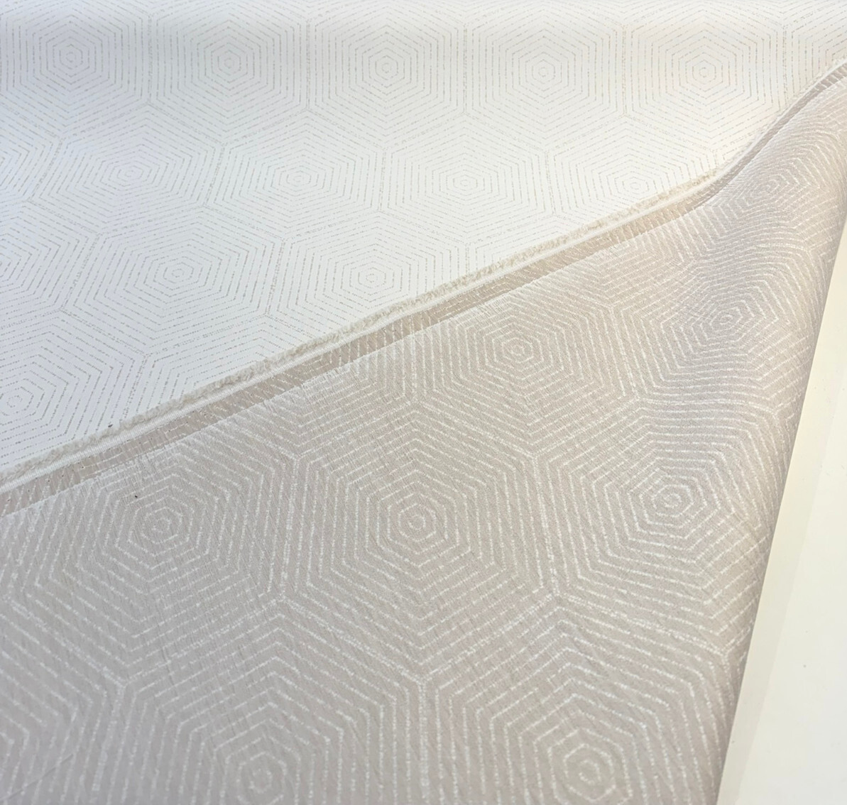 Sunbrella Enrich Acrylic Fabric - Cloud White, Geometric Jacquard, 54" Width (1 Yard)