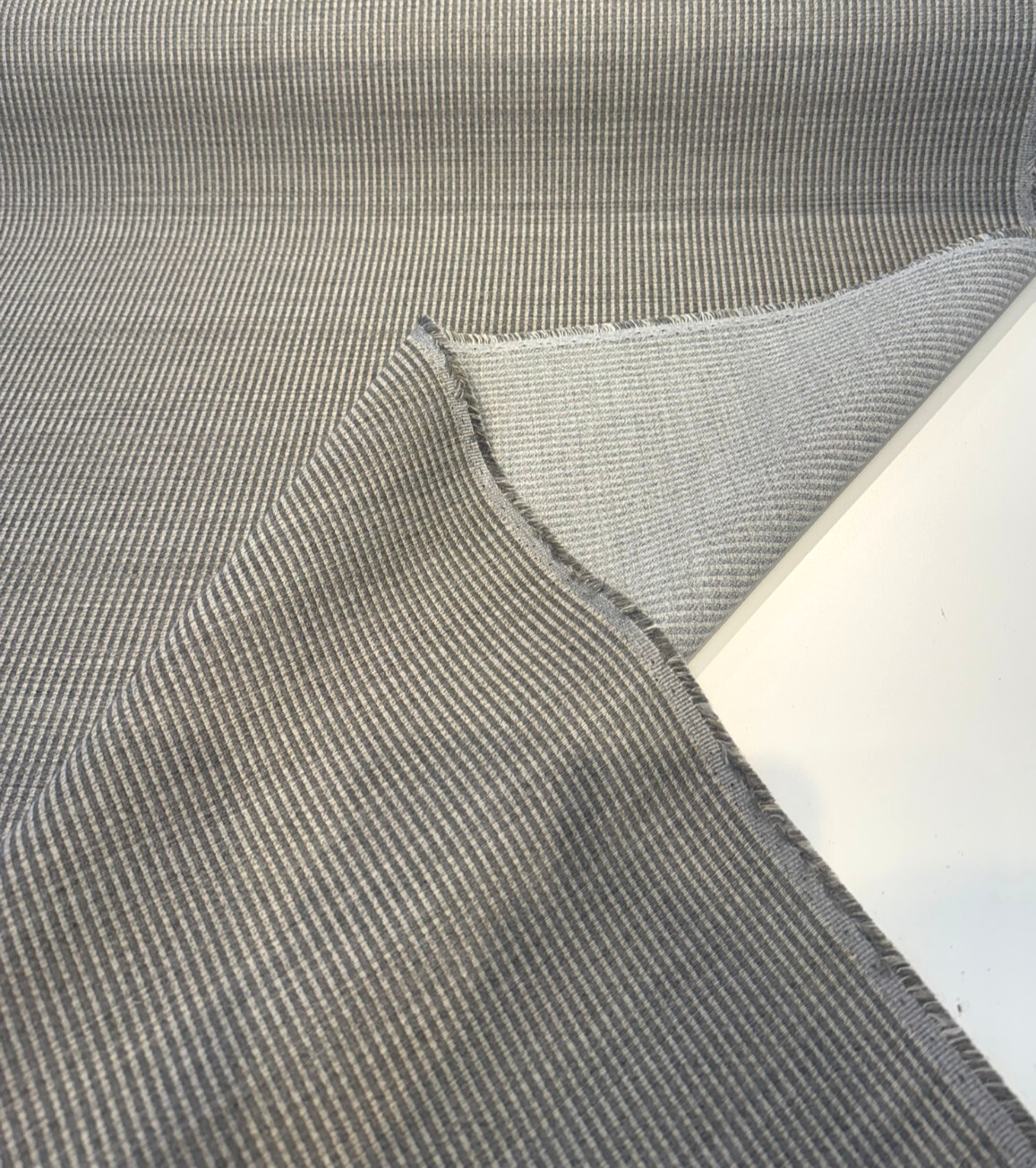 Sunbrella Layer Smoke Acrylic Fabric - Rib Gray, Textured, 54" Width (1 Yard)