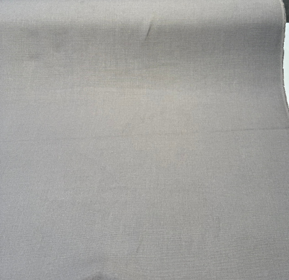 Libeco Belgian Tailored Linen Sanfor Airo Taupe Linen Fabric - Taupe, Approx. 54-56 Inches Width (1 Yard)