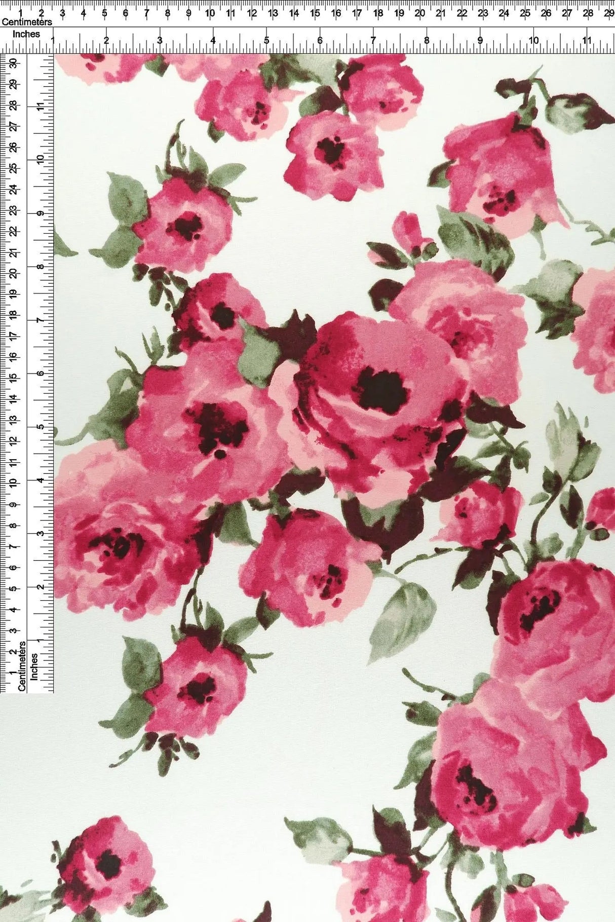 1 Yard DTY Brushed Floral Print Knit Fabric, 58/60'' Wide Polyester Spandex Blend