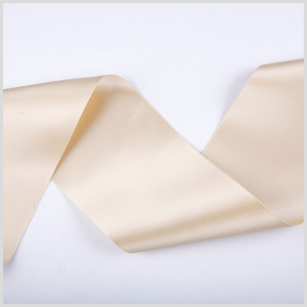 3.75" Tan Double Face French Satin Ribbon