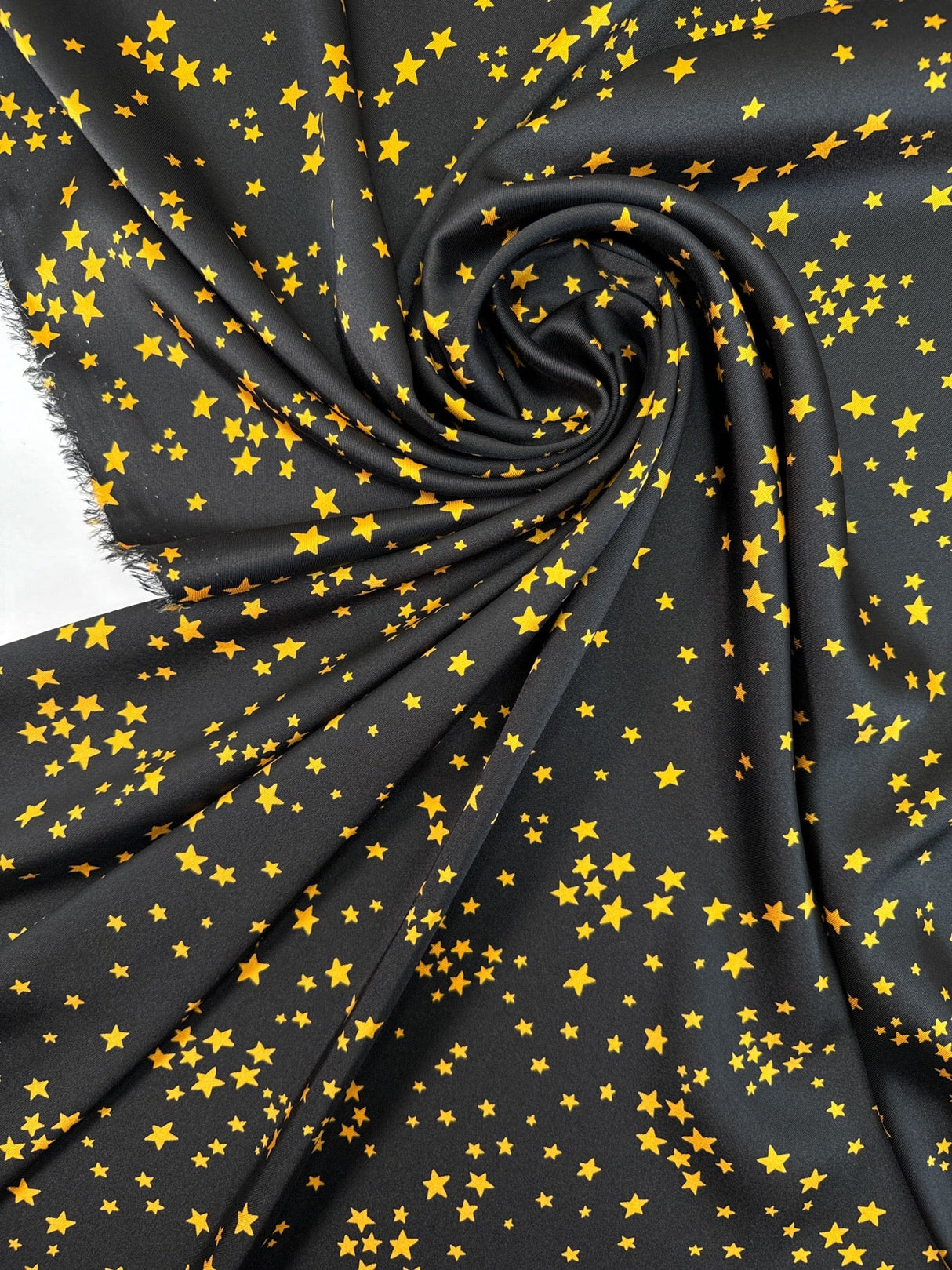 Polyester Printed Black Yellow Fabric