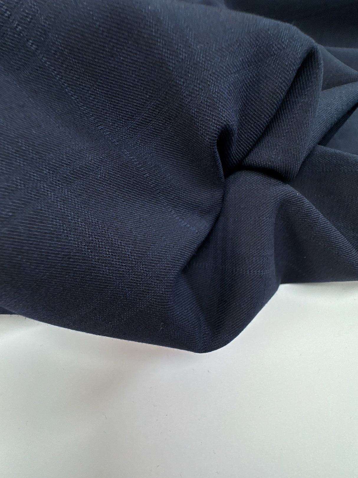 Checked Blue and Black Twill Suit Fabric